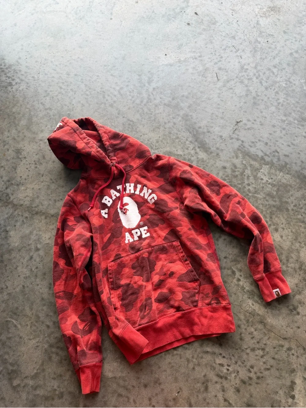 A Bathing Ape Red Camo Pullover Hoodie
